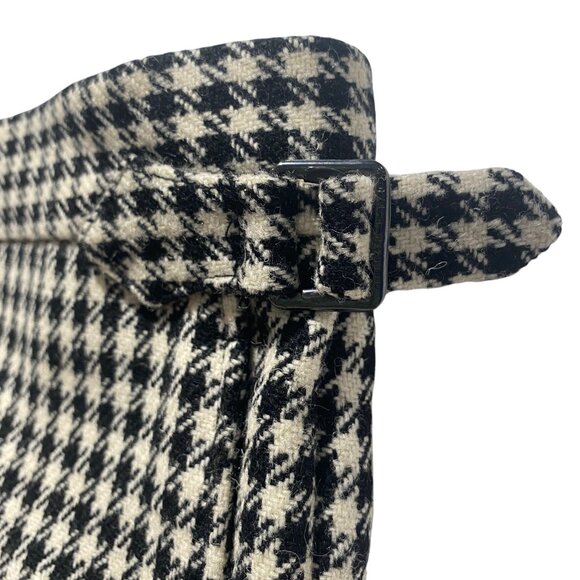 Black & White Shepherds Check Wool Trousers - Picture 2 of 6